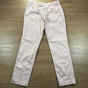 Ralph Lauren Women's Pink Chino Pants Size 2 Cotton Straight Leg Button Fly